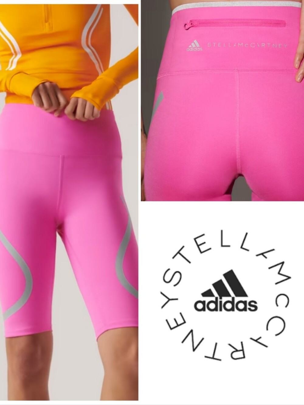 Adidas X Stella McCartney Truepace Cycling Shorts, Hot Pink, Reflective